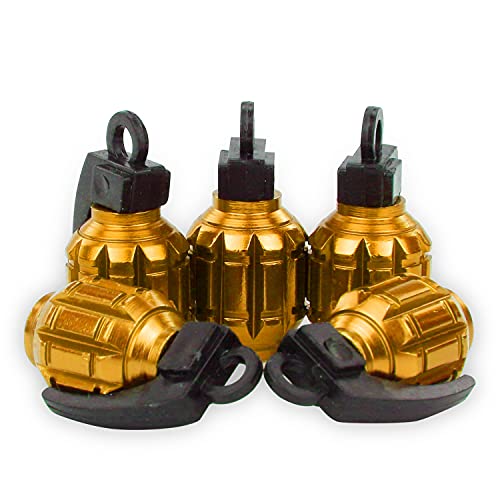 BOROLA 新型 手榴弾 形状 アルミ 削り出し エアバルブキャップ タイヤ アルミニウム アルマイト 腐食 防止 自動