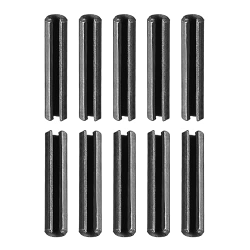 DTGN 1.7mmx8mm(DxL) Slotted Spring Pin - 20Pack - Good for Home Machine Fastener - Carbon Steel Spring Dowel Tension Roll Pin - Black