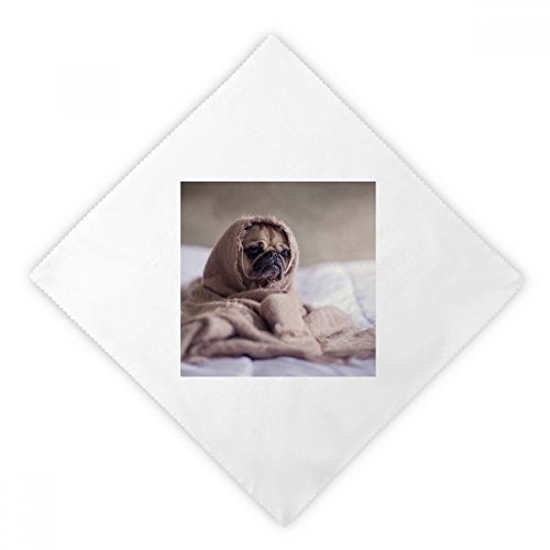 Serviettes Bouledogue Animaux réutilisables table blanc multicolor 2Pcs