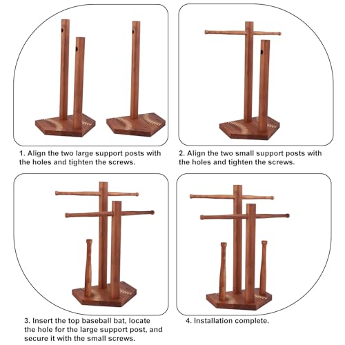 Baseball Ring and Necklace Holder, Wooden Two-Layer Baseball or Softball Drip Necklace Organizer Frame Championship Ring Display Holder Sports Stuff Gift Accessory for Players Coaches Lovers Fans