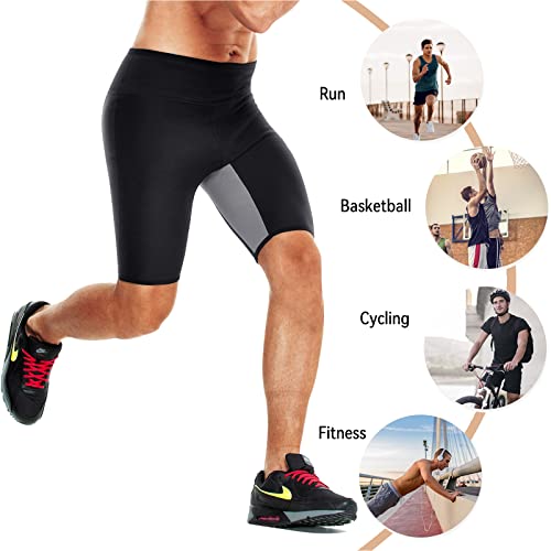 Cimkiz Men's Sauna Sweat Slimming Shorts Neoprene Exercise Pants For Workout Sweat Body Shaper (Black, Small) #TOP3
