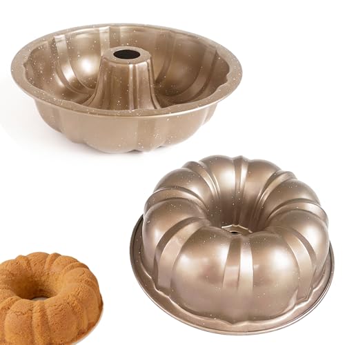 Proshopping 7" Fluted Tube Cake Pan, Carbon Steel Nonstick Gugelhupf Mold