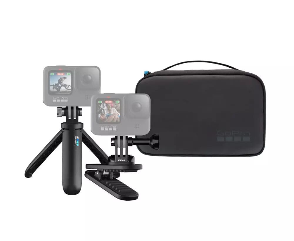 GoPro Kit de Voyage, Clip magnétique pivotant, Shorty et étui Compact, Produit Officiel GoPro AKTTR-002