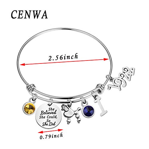 Image of CENWA Sorority Bracelet Sorority Gift She Believed She Could So She Did Graduation Gifts Sorority Jewelry(I)