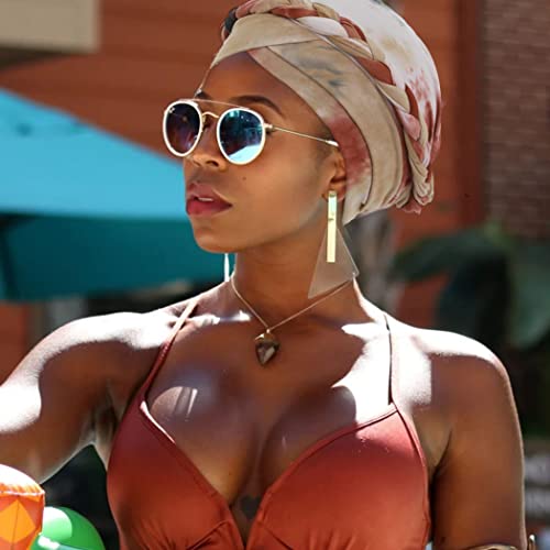 Woeoe African Turban Head Wraps Tie Dye Braid Beanie Cap Headwrap Soft Stretch Head Cover Cap Headwear For Women And Girls(Pack Of 2) #TOP2