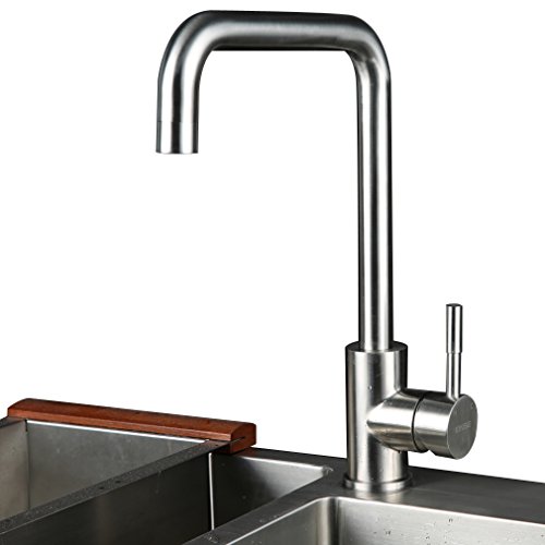 Preisvergleich Produktbild kinse® Einhand-Küche Wasserhahn aus Edelstahl Wasserhahn Klassische Finish gebürstet Armaturen hochwertigem drehbar 360 °