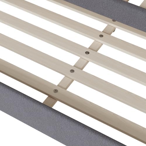 Miniatura 35 de MERITLINE Sofá cama tapizado de tamaño individual con nido y LED, marco de cama de día de forro polar con listones de madera maciza, sofá cama