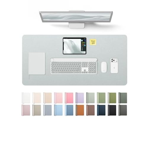 YSAGi Leather Desk Pad Protector, Office Desk Mat, Large Mouse Pad, Non-Slip PU Leather Desk Blotter, Laptop Desk Pad, Waterproof Desk Writing Pad for