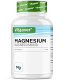 Magnesio ad alto dosaggio - 365 capsule (scorta annuale) - 667 mg, di cui 400 mg di magnesio elementare per dose giornaliera da ossido di magnesio - senza additivi inutili