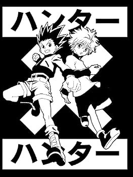 HxH Hunter x Hunter Erkek Siyah Tişört Tişört, Siyah, XL : Amazon