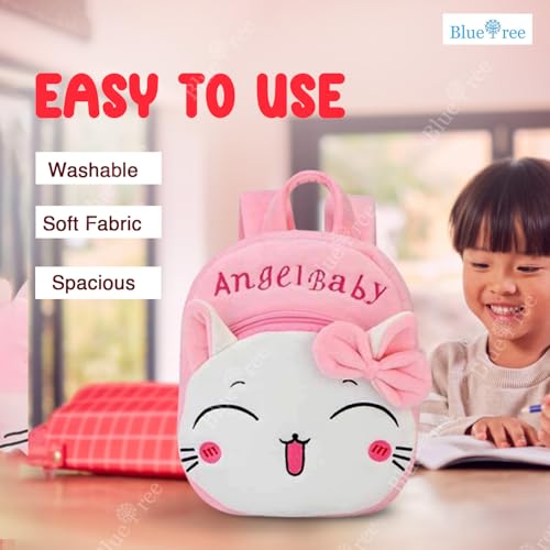 Blue tree Cute Kids Backpack Toddler Bag Plush Animal Cartoon Mini Travel Bag for Baby Girl Boy 1-5 Years (small, Angel Baby Careem, Pink) (Image - 5)