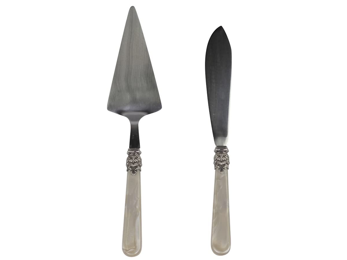 ChicAntique Cake Server Cake Knife Mother of Pearl Look Vintage Nostalgia