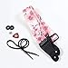 KLIQ Vintage Woven Guitar Strap for Acoustic and Electric Guitars + 2 Free Rubber Strap Locks, 2 Free Guitar Picks and 1 Free Lace | Terylene Printed | Pink Flowers