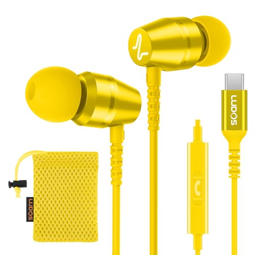 Image of LUDOS OMNITONE USB C Headphones for iPhone 17 16 15 Pro Max Plus Air iPad Pro, 5 Years Warranty, USB-C Earbuds for Samsung Galaxy S24 S23 Ultra S22 S21 FE S20 Z Flip 3 Fold 4, USB Type C Earphones