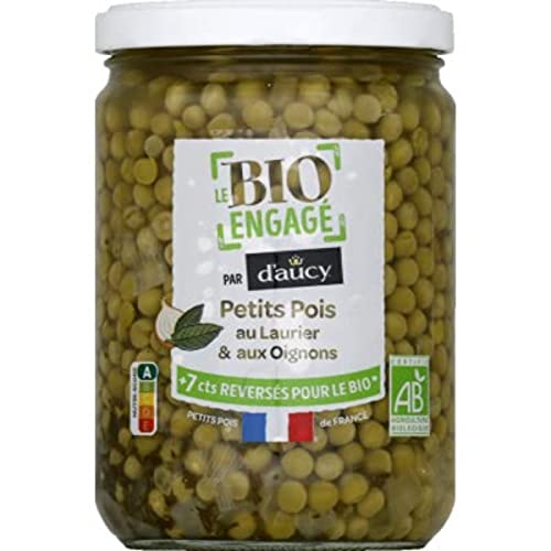 D'Aucy Guisantes con laurel & cebolla – el frasco de 340 g de peso neto drenado