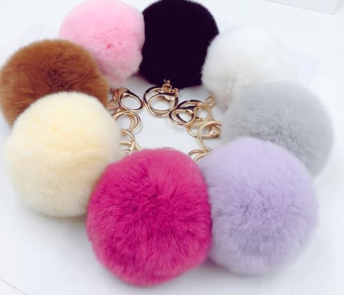 Kit 12 Chaveiros Pelúcia Pompom 10cm Acessório Bolsa Cores Sortidas