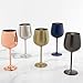 Cambridge Silversmiths 4 Piece Set of 18 oz Brushed Gold All Purpose Single Wall Wine Glasses