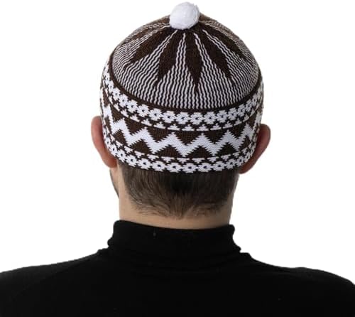 Modefa Men's Turkish Knitted Haji Muslim Kufi Hats for Men Breathable Prayer Cap for Daily...