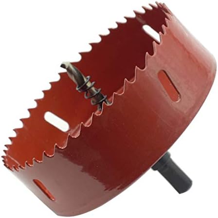 LC LICTOP 115mm/4.5" BI -Metal Wood Hole Saws Bit Tooth Cutting for Cornhole Board Metal Plastic Fiberboard,Red