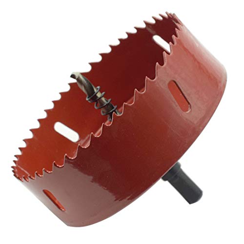 Lc Lictop 115Mm/4.5" Bi -Metal Wood Hole Saws Bit Tooth Cutting For Cornhole Board Metal Plastic Fiberboard,Red #TOP3