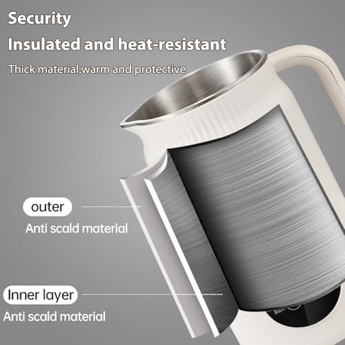 Irishom Nussmilchmaschine, 1200ml Automatische Mandelmilchmaschine für selbstgemachte Pflanzenmilch, Hafer, Soja, milchfreie Getränke, 8 Stunden Warmhaltefunktion und Selbstreinigung (Weiß)