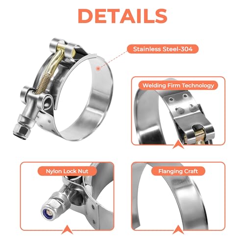Wysiwyka 14PCS 7 SIZES 32-91MM 14 Pcs 7 Sizes T-Bolt Hose Clamps thumb #2