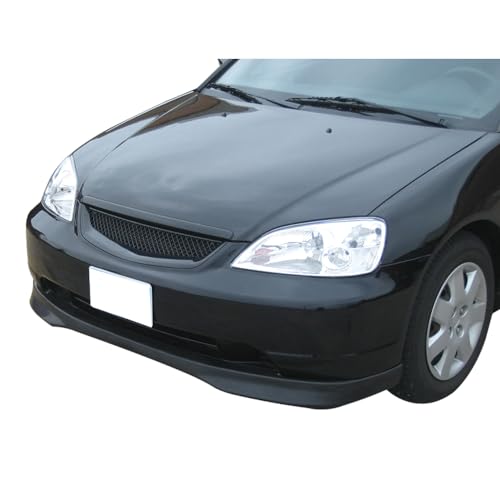Front Bumper Lip Compatible with 2001-2003 Honda Civic 2 - 4 Door Coupe - Sedan, T-R Style PP Unpainted Black Front Lip Spoiler Spiltter by IKON MOTORSPORTS, 2002 - Image 4