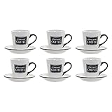  Item Internacional Juego de 6 Tazas de café 180 ml con platito a Juego