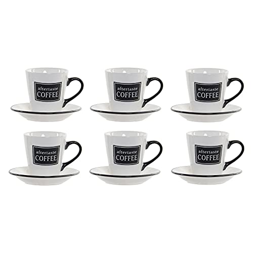 Item Internacional Juego de 6 Tazas de café 180 ml con platito a Juego