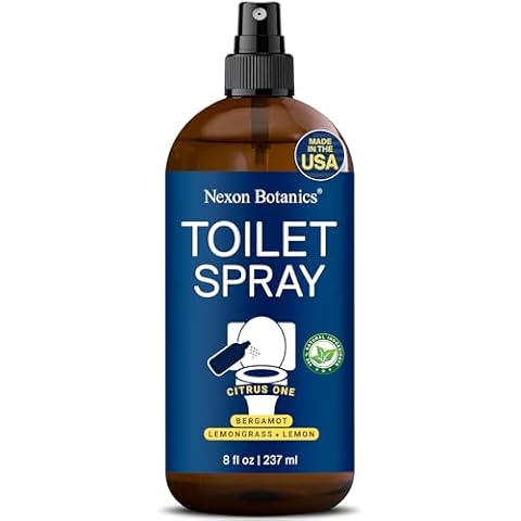 Citrus One Toilet Spray 8 fl oz - Bathroom Pre Poop Spray for Toilet - Air Freshener Spray - Travel Size - Lemon, Lemongrass and Bergamot - Nexon Botanics Cover