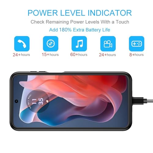 Image of Battery Case for Moto G Play 2024 , Upgraded 10000mAh Portable Protective Wireless Charging Case Compatible with Moto G Play 2024 (6.5 inch) Rechargeable Extended Battery Pack Charger Case (Black)