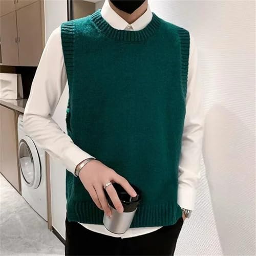 Men's Crewneck Sleeveless Knitted Vest - Warm Waistcoat Business Man Clothes2