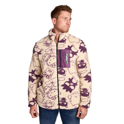Bioworld Hello Kitty & Friends All-Over Character Print Mens Long Sleeve Outerwear Jacket-Large