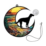 HYTROVE 犬の月アクリルメモリアルペンダント おしゃれな窓掛け装飾 ペッ