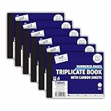 JMS we create smile 6 x Half Size Triplicate Receipt Book Numbered 1-50 Pages with Carbon Invoice Pad Half Size Carbon Sheet Triplicate Book