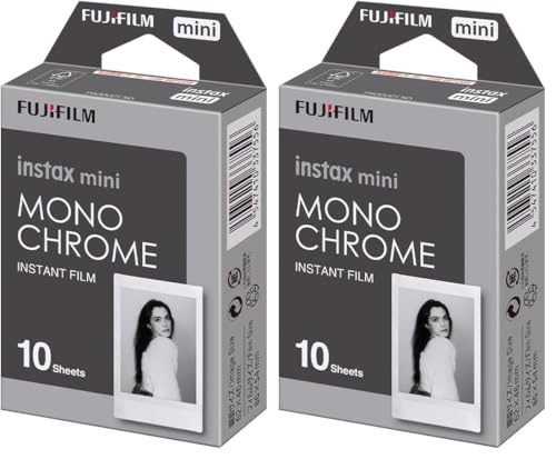 INSTAX Mini Instant Film, Monochrom, Einzelpackung (Packung mit 2)