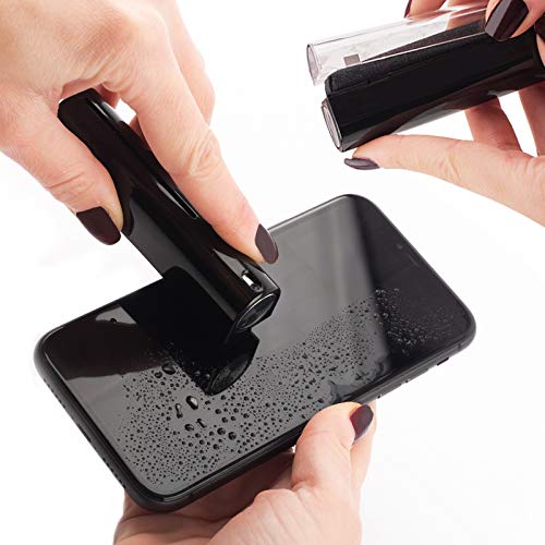 Portable Screen Cleaner for Electronic Devices – Reusable Kit - Safe for Touchscreen Smartphones, Tablets, Laptops, Tv, Lcd Displays. Set Includes 1 Extra Plush Cloth and 2 Oz Refill Liquid