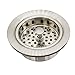 Westbrass D214-20 3-1/2" Post Style Large Sink Kitchen Basket Strainer, 1-Pack, Stainless Steel