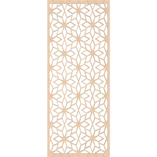Image of Lake Decorative Pierced Fretwork Wood Wall Panels, 19 3 /8 inchW x 49 3 /8 inchH x 3 /8 inchT, Red Oak