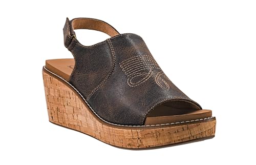 Corkys Footwear Most Wanted 2.5-Inch Wedge Sandal, Featuring a Hook And Loop Closure, Soft EVA Insoles For All Day Wear, and Western Inspired Stitching On The Upper3