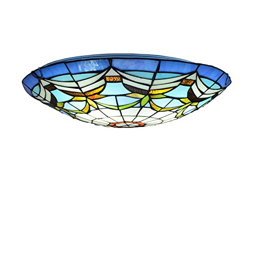 Plafonnier LED en vitrail vintage 6000K HHRFCS 19,7 pouces
