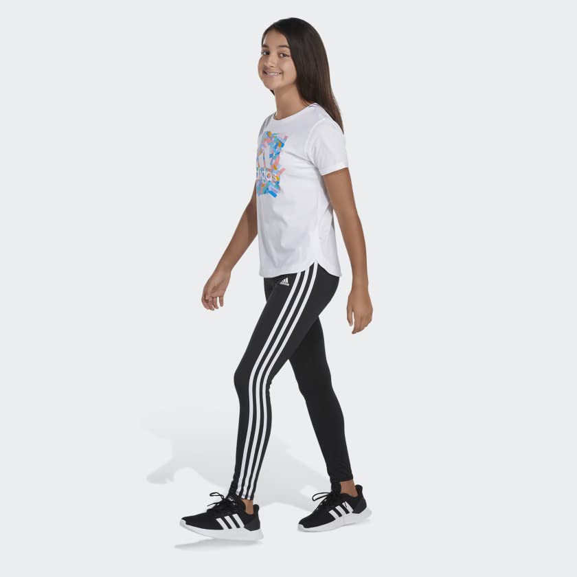 adidas Girls' Big Short Sleeve Tee T-Shirt, White, X-Large4