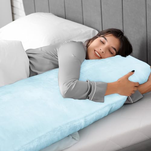 Image of BEDELITE Body Pillow Cover with Zipper, Blue, 20x54 Inch, 1 Pack