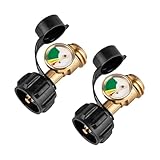 Ywdiml 2PCS Car Propane Tank Gauge, Color-Coated Vehicle Leak Detector Propane Gas Gauge for 5-40lb LP Tank, QCC1 Type 1 Automotive Level Indicator Gas Pressure Meter, Universal for RV Camper