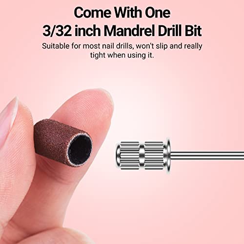 Melodysusie 100 Pcs Professional Sanding Bands Nail Manicure 180 Grit File Sand Piece Set For Nail Drill Bits #TOP4