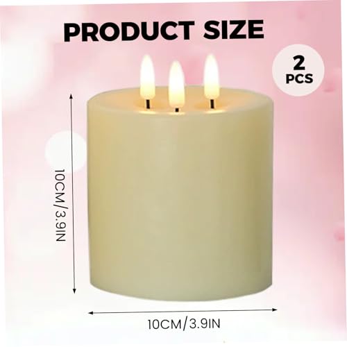 Velas sin llama LED con 3 mechas a pilas en pack de 2 unidades 4