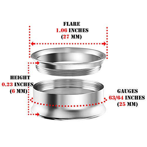 Pair of Internal Screw 316L Surgical Steel Double Flared Saddle Piercing Jewelry Stretcher Ear Plug Earring Lobe flesh Tunnel2