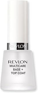 Revlon Multicare Base + Top Coat, 2 in 1 Nail Strengthener and Top Coat for Glossy Shine Finish, 0.5 oz