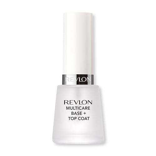 Revlon Base multicare + capa superior, fortalecedor de uñas 2 en 1 y capa superior para un acabado brillante, 0.5 onzas