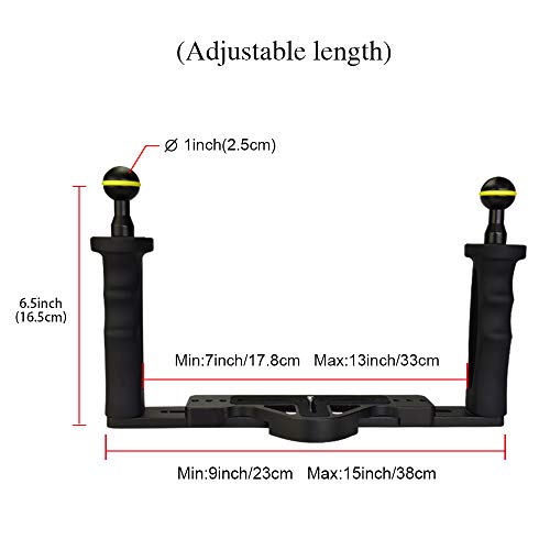 Image of Underwater Camera Tray, Dual Handle Stabilizer, 7-13 Inch Adjustable Width, Compatible with Seafrogs Housing (YH-TS7)
